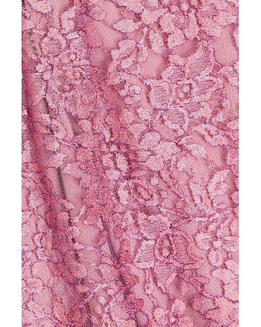Dolce & Gabbana Pink Rock aus schnurgebundener spitze in metallic-optik mit muschelsaum