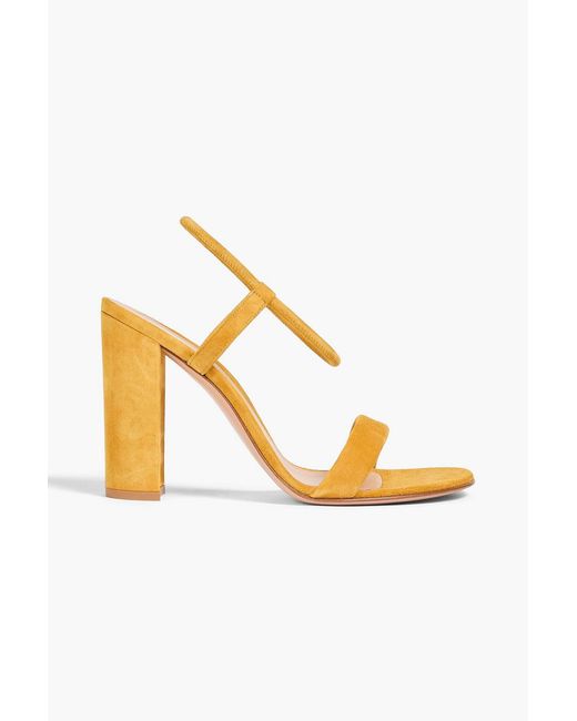 Gianvito Rossi Metallic Suede Sandals