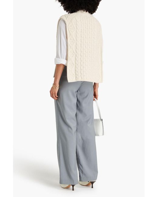 Loulou de Saison Natural Cable-knit Wool And Cashmere-blend Dickey