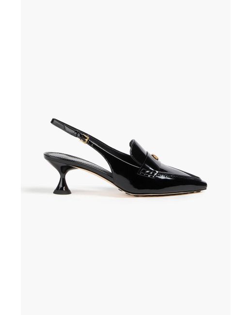 Tory Burch Black Slingback-pumps aus lackleder mit verzierung