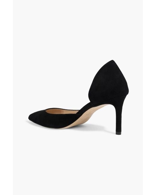 Stuart Weitzman Black Mara 75 Suede Pumps