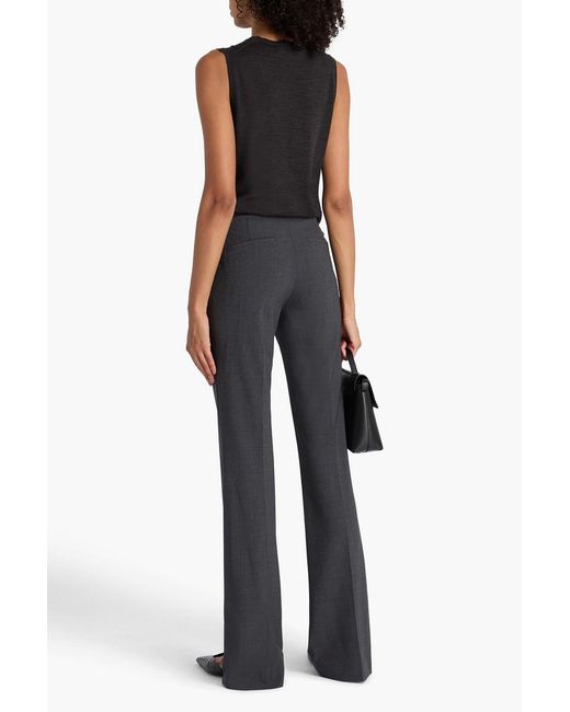 Theory Blue Demitria Wool-Blend Crepe Flared Pants