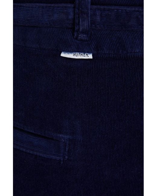 Mother Blue Cotton-blend Corduroy Wide-leg Pants