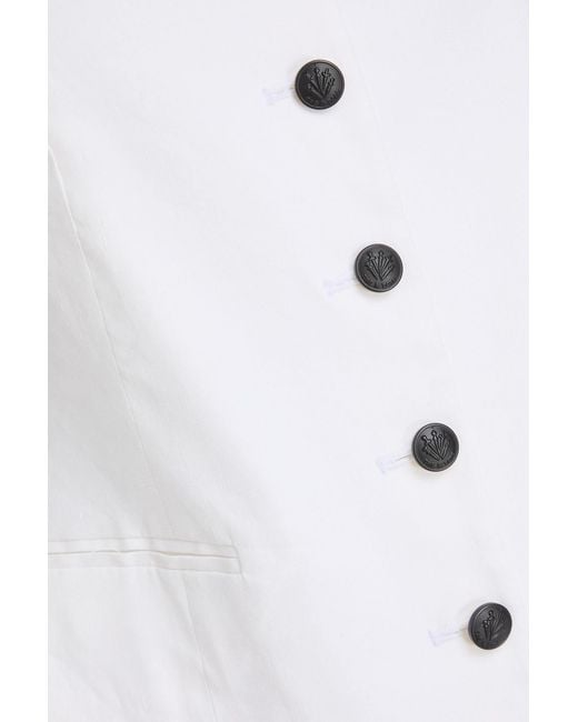 Rag & Bone White Mariana Linen-Blend Vest