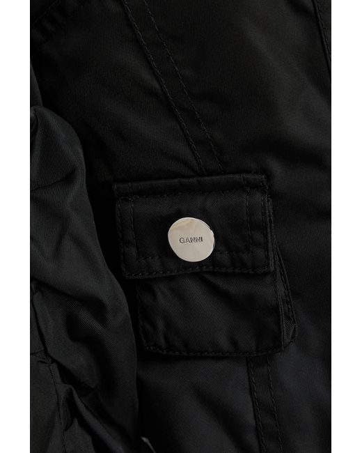 Ganni Black Cropped Shell Jacket