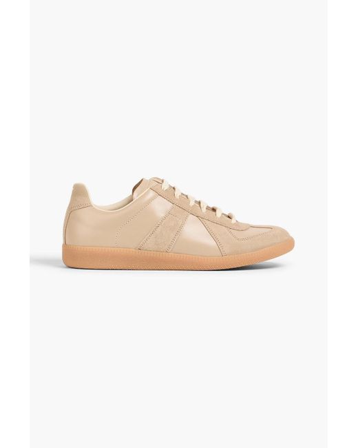 Maison Margiela Natural Replica Leather And Suede Sneakers for men