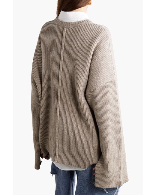 Peter Do Ribbed Merino Wool And Cashmere-blend Sweater in Natural