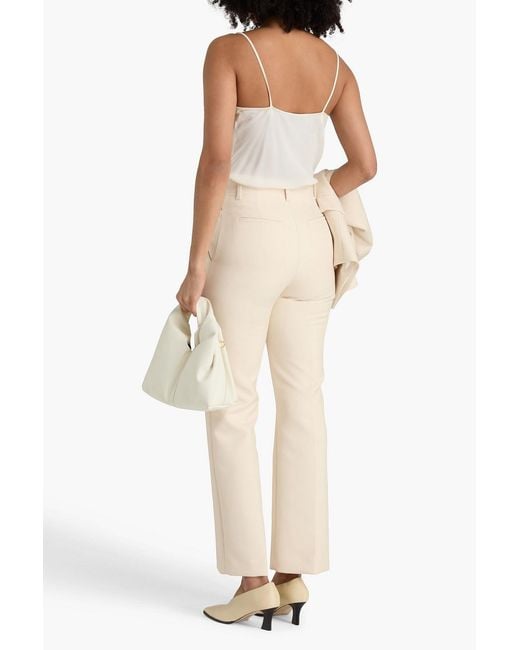 Nanushka Natural Loren Crepe Straight-Leg Pants