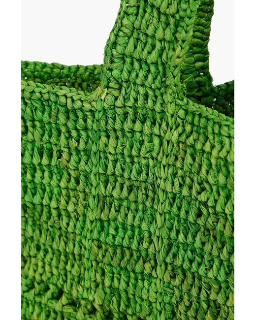 Maje Green Raffia Tote
