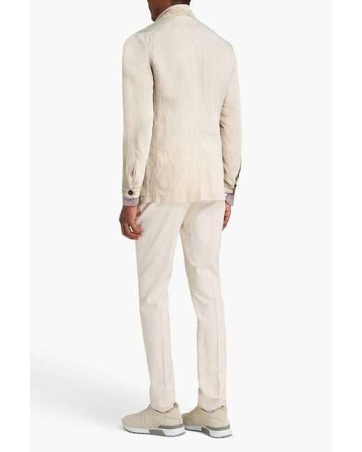 Canali Natural Linen And Silk-blend Twill Jacket for men