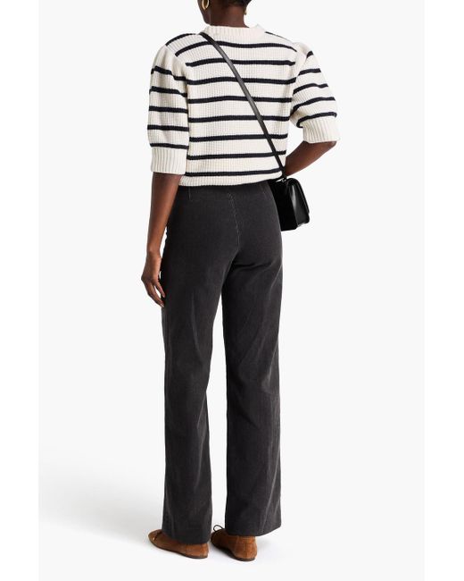 Sandro Black High-Rise Wide-Leg Jeans
