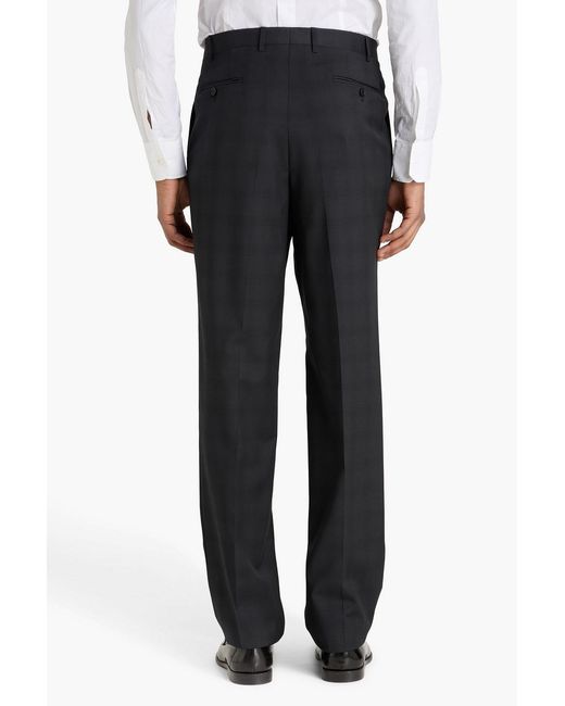 Canali Black Checked Wool Suit for men