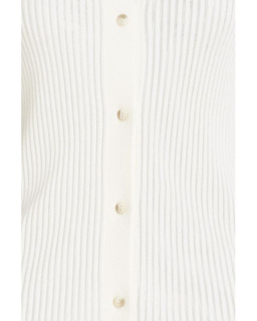 Rag & Bone White Dorit cardigan aus einer gerippten merinowollmischung