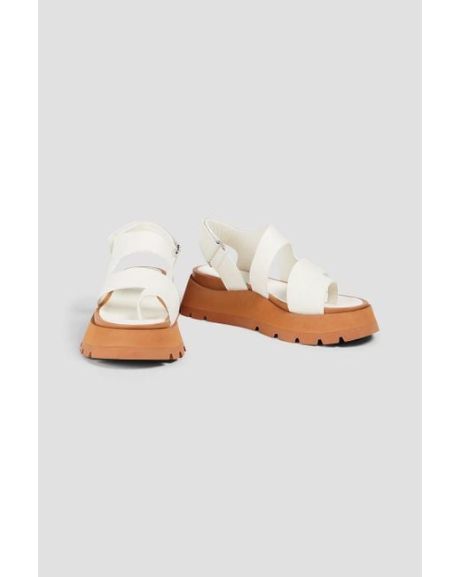 3.1 Phillip Lim Gray Kate Leather Platform Slingback Sandals