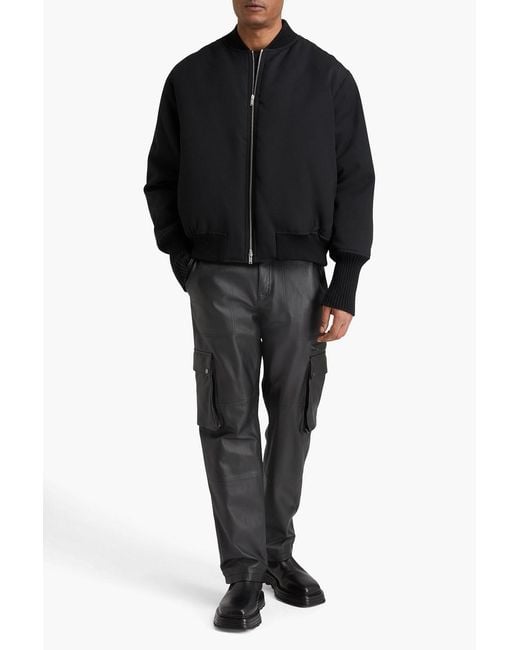 Jil Sander Black Wool-Twill Bomber Jacket for men