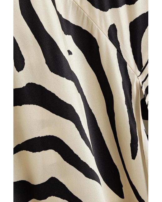 Nicholas White Simone Zebra-print Silk-satin Maxi Dress