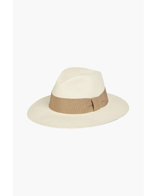 Frescobol Carioca White Rafael Grosgrain-trimmed Straw Panama Hat for men