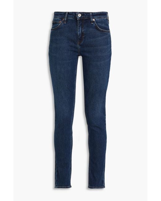 Rag & Bone Blue Cate Mid-rise Skinny Jeans