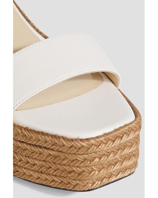 Jimmy Choo White Mirabelle 70 Leather Espadrille Wedge Sandals