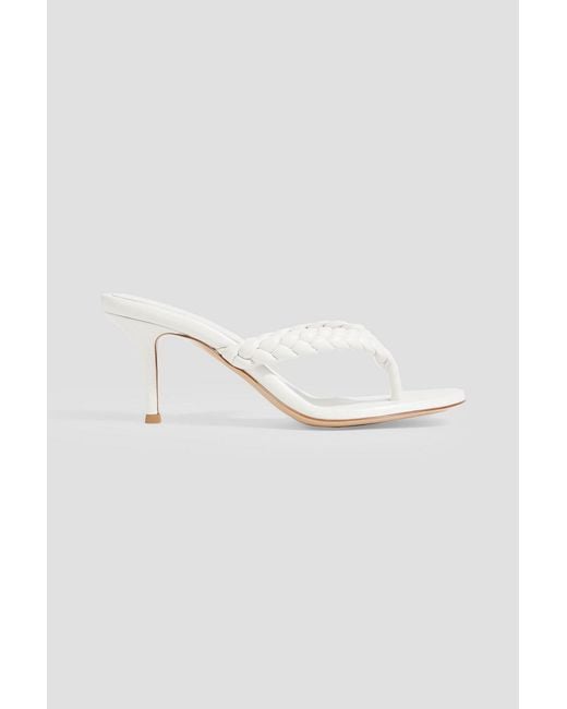 Gianvito Rossi White Tropea Braided Leather Sandals
