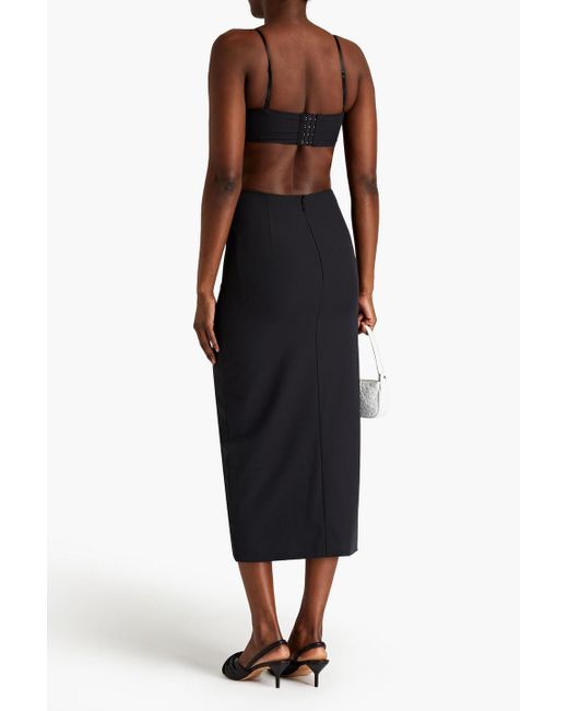 Cinq À Sept Black Adria Cutout Stretch-crepe Midi Dress