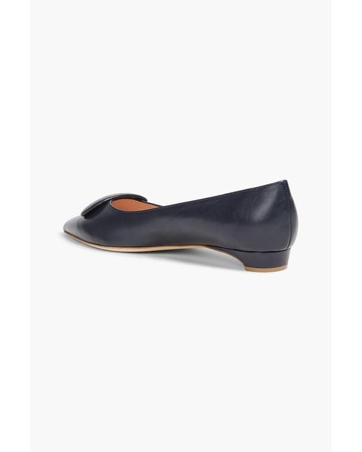 Rupert Sanderson Black Bedfa Embellished Leather Point-Toe Flats