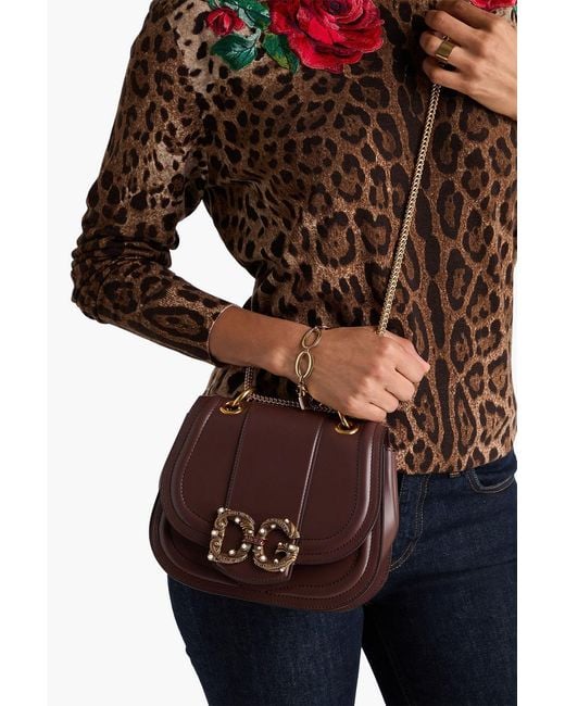 Dolce & Gabbana Brown Dg Amore Leather Cross-body Bag
