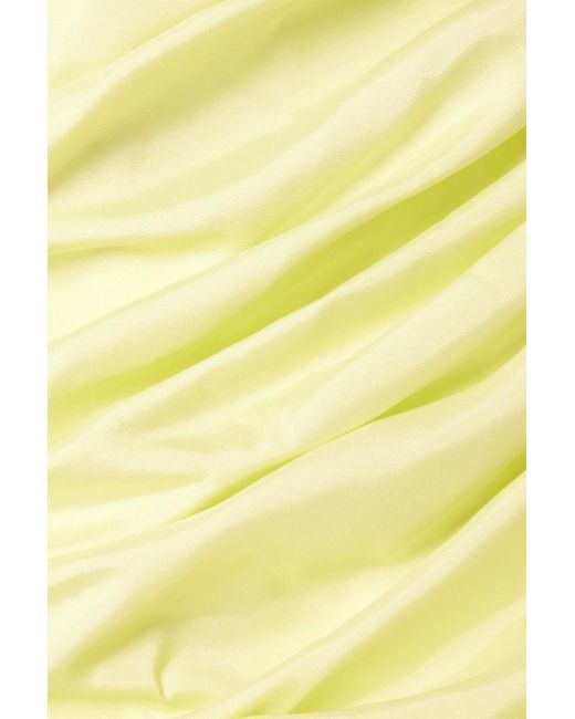 Bondi Born Yellow Rushi trägerloses minikleid aus faille aus einer seidenmischung mit raffungen