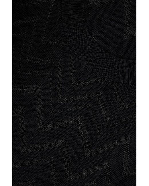 Missoni Black Crochet-knit Wool-blend Maxi Dress
