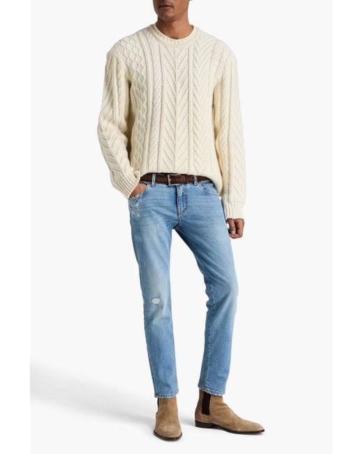 Dolce & Gabbana Jeans mit schmalem bein aus denim in distressed-optik in Blue für Herren