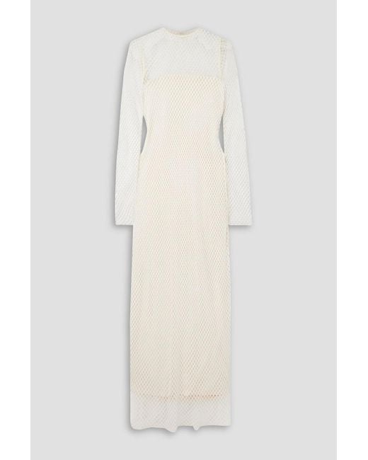 Totême  White Layered Lace And Crepe Gown