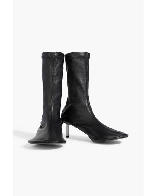 Jil Sander Black Leather Sock Boots
