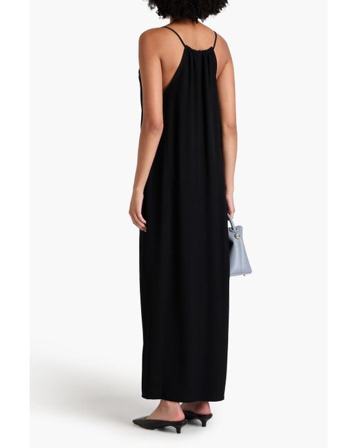 BITE STUDIOS Black Theros Ruched Crepe Midi Dress