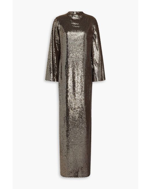Borgo De Nor Black Finley Sequined Tulle Maxi Dress