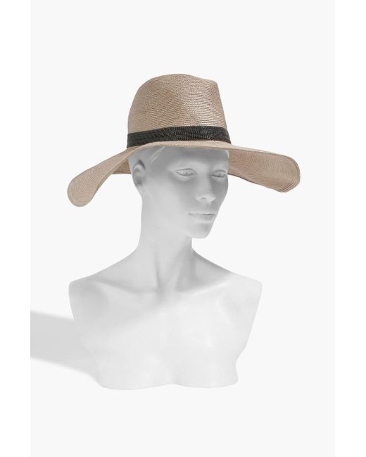 Brunello Cucinelli White Bead-embellished Hemp-blend Sunhat