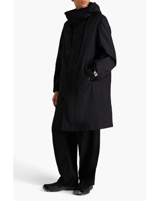 Y-3 Black Twill Hooded Coat for men
