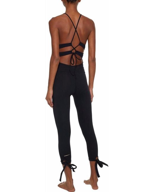 Ba&sh Black Romy Tie-back Stretch-jersey Bodysuit