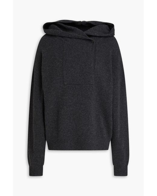 Theory Black Wool And Cashmere-blend Hooded Sweater