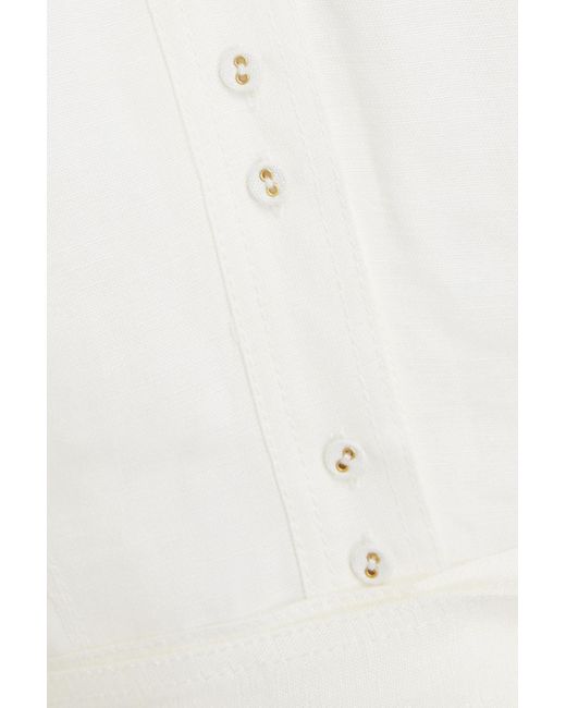 Aje. White Eden Linen-blend Mini Shirt Dress