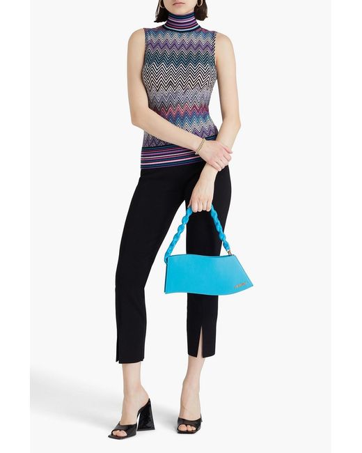 Missoni Blue Wool Turtleneck Top