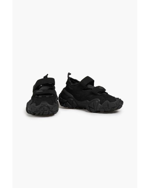 Acne Studios Faux Suede And Mesh exaggerated-sole Sneakers in Black | Lyst