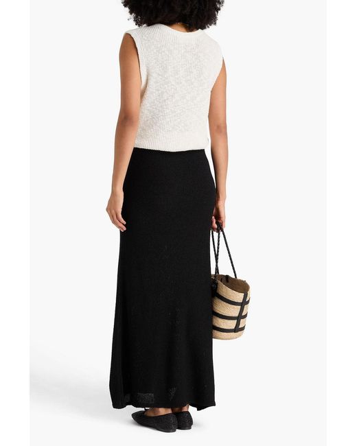 Totême Black Bouclé-Knit Maxi Skirt