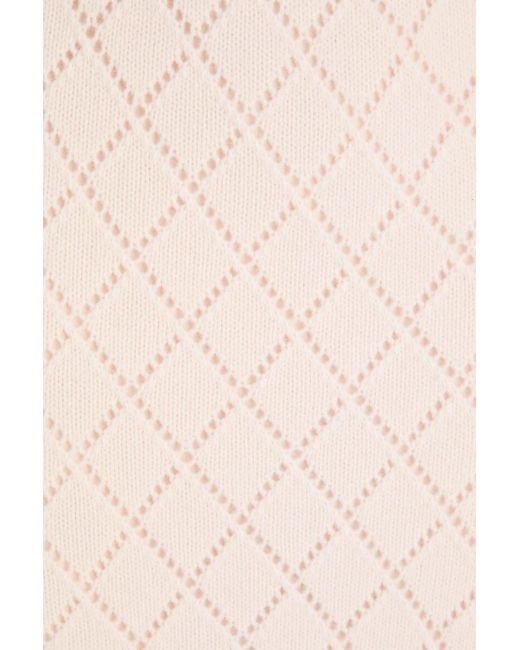 Zimmermann Pink Pointelle-Knit Wool Midi Skirt