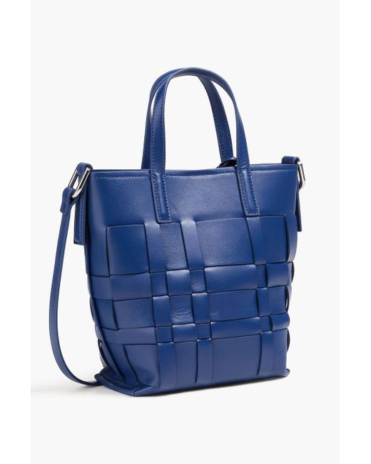 3.1 Phillip Lim Blue Odita Mini Woven Leather Bucket Bag