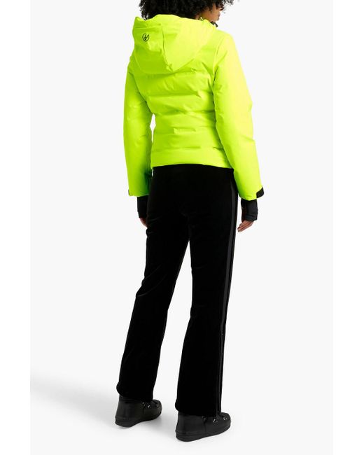 Aztech Mountain Yellow Nuke Quilted Hooded Down Ski Jacket