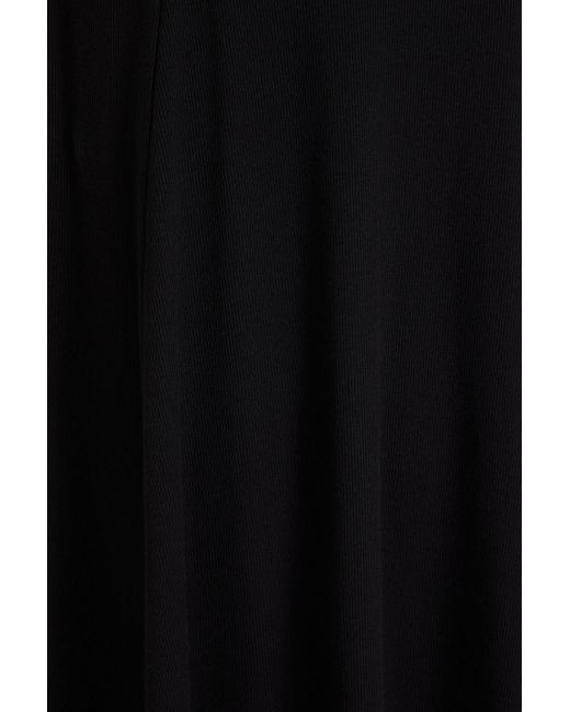 Anna Quan Black Ribbed Stretch-cotton Jersey Maxi Dress