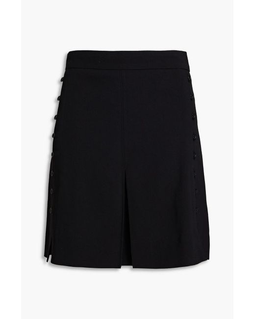See By Chloé Black Pleated Crepe Mini Skirt