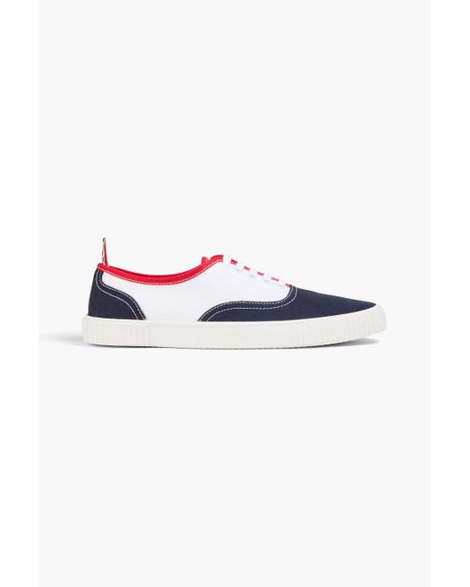 Thom Browne Blue Color-block Canvas Sneakers for men