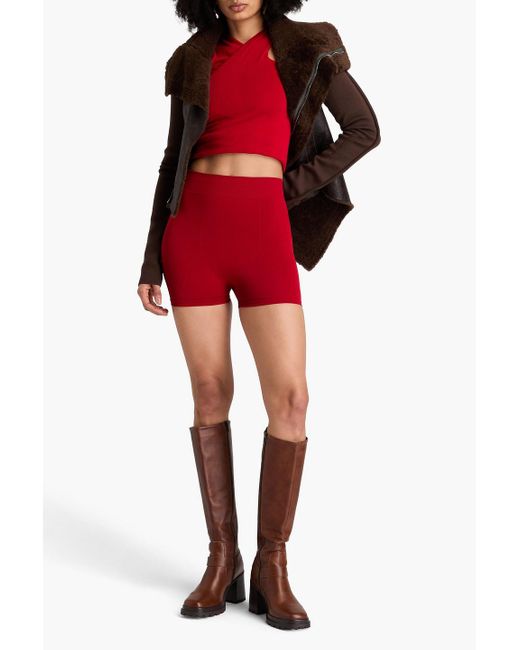Rick Owens Red Stretch-Jersey Shorts