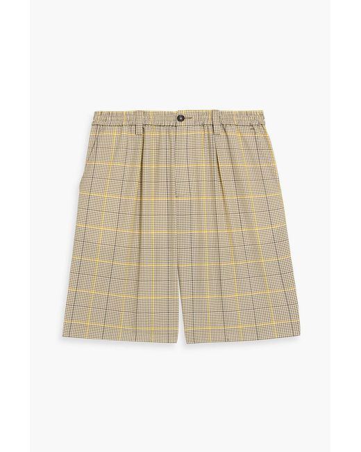 Marni Natural Checked Wool-Blend Shorts for men